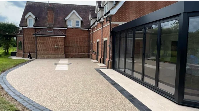 Resin bound driveway and patio project completed by JM Driveways & Paving Ltd